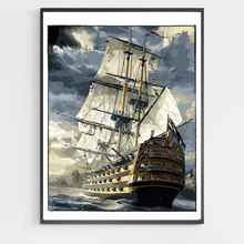 Load image into Gallery viewer, Ship at Stormy Sea - DIY Paint by Numbers
